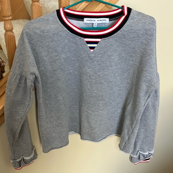 Rebecca Minkoff Grey Cropped Sweatshirt - size M - Picture 1 of 3